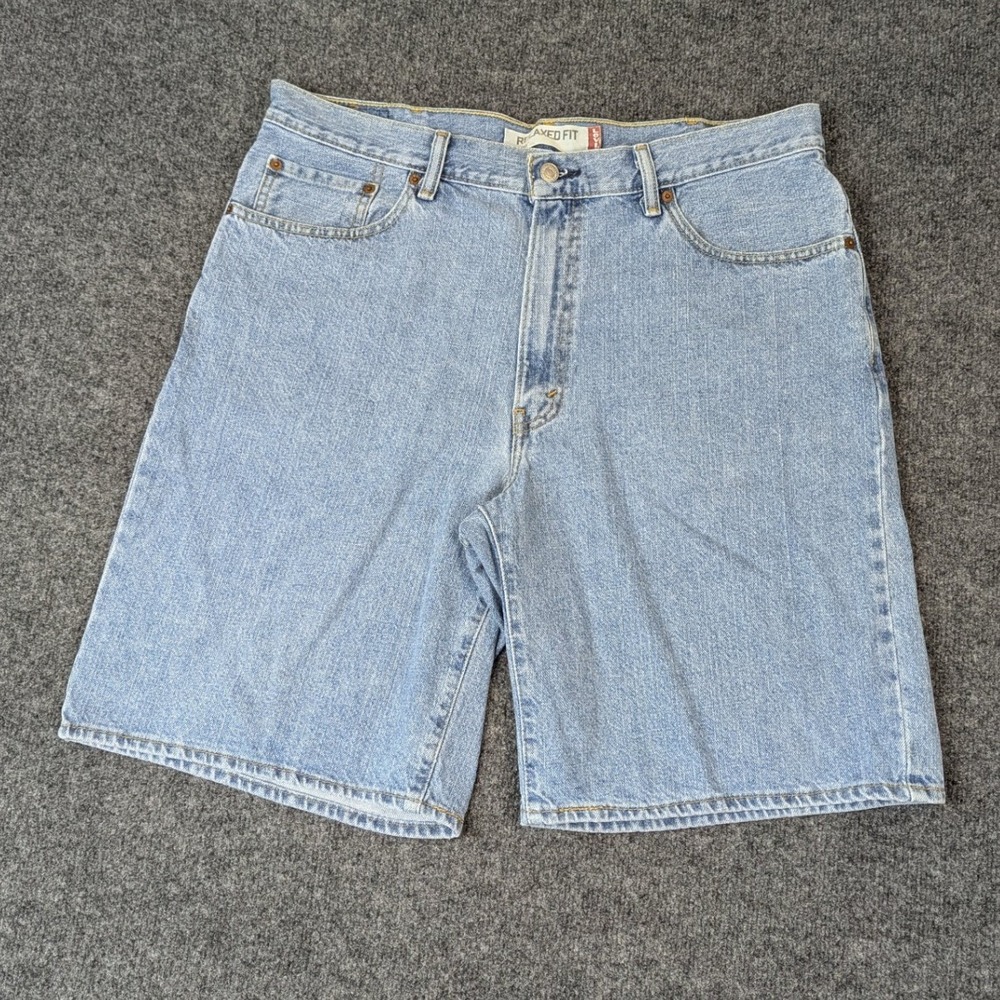 Levis 550 Relaxed Fit Denim Shorts Mens 38 Light Wash Blue 100% Cotton 2010
